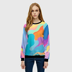 Свитшот женский Разноцветные красивые облака, цвет: 3D-черный — фото 2