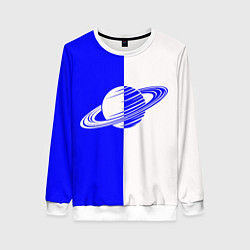 Женский свитшот Сатурн сине-белый
