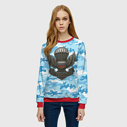 Свитшот женский Часть и отвага ВДВ, цвет: 3D-красный — фото 2