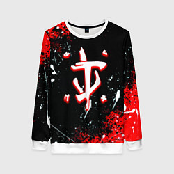 Свитшот женский Doom краски абстракция, цвет: 3D-белый