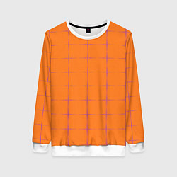 Свитшот женский Color orange stripe, цвет: 3D-белый