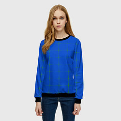 Свитшот женский Color blue stripes, цвет: 3D-черный — фото 2