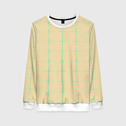 Свитшот женский Color beige green crosses, цвет: 3D-белый