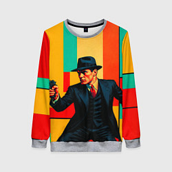 Женский свитшот Мужчина с пистолетом поп-арт