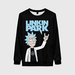 Свитшот женский Linkin Park и Рик Санчес из Рик и Морти, цвет: 3D-черный