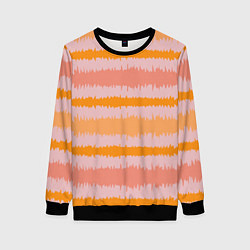 Женский свитшот Полосы зигзагообразные оранжево-розовые