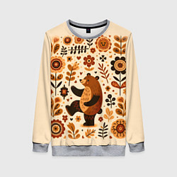 Свитшот женский Мишка пляшет, цвет: 3D-меланж