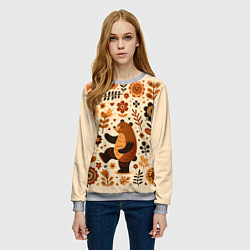 Свитшот женский Мишка пляшет, цвет: 3D-меланж — фото 2