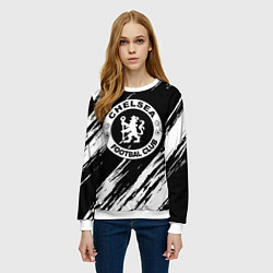 Свитшот женский Chelsea краски текстура, цвет: 3D-белый — фото 2