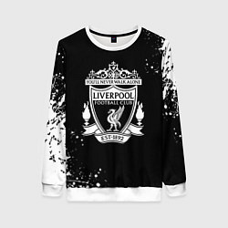 Женский свитшот Liverpool белые краски текстура