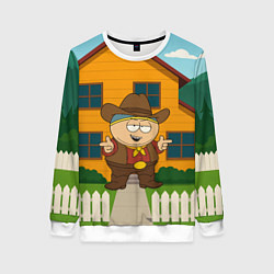 Свитшот женский Эрик Картман ковбой, цвет: 3D-белый