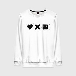 Свитшот женский Love death and robots - black and white, цвет: 3D-белый