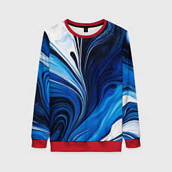 Женский свитшот Бело синяя абстракция