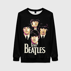 Свитшот женский The Beatles faces, цвет: 3D-черный