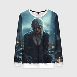 Женский свитшот Цири сидит под дождем