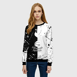 Свитшот женский Тоттенхэм черно белые брызги, цвет: 3D-черный — фото 2
