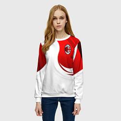 Свитшот женский ФК Милан - белый и красный, цвет: 3D-белый — фото 2