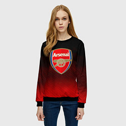 Свитшот женский Arsenal текстура полосы красные, цвет: 3D-черный — фото 2