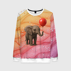 Женский свитшот Слоненок с красным воздушным шариком