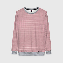 Женский свитшот Пыльно-розовый текстура с полосами однотонный