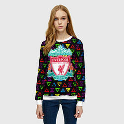 Свитшот женский Liverpool pattern neon, цвет: 3D-белый — фото 2