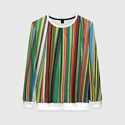 Свитшот женский Полоски ткани, цвет: 3D-белый