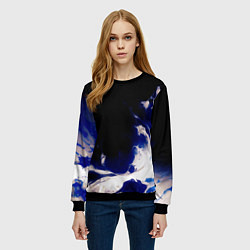 Свитшот женский Синее пламя, цвет: 3D-черный — фото 2