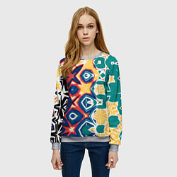 Свитшот женский Метаморфоза цвета и узора, цвет: 3D-меланж — фото 2