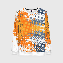 Свитшот женский Геометрические разводы, цвет: 3D-белый