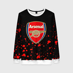 Свитшот женский Арсенал красные краски всплеск, цвет: 3D-белый
