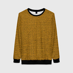 Свитшот женский Текстура мешковина горчичный, цвет: 3D-черный
