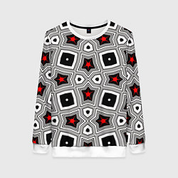 Свитшот женский Звезды в геометрической абстракции, цвет: 3D-белый