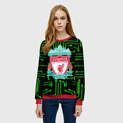 Свитшот женский Liverpool плата текстура, цвет: 3D-красный — фото 2