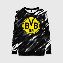 Свитшот женский Borussia штрихи красок текстура, цвет: 3D-черный