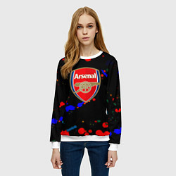 Свитшот женский Arsenal неоновые брызги красок, цвет: 3D-белый — фото 2