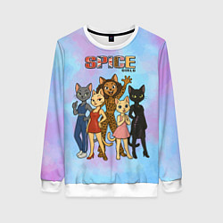 Свитшот женский Spice girls кошки из 90х, цвет: 3D-белый