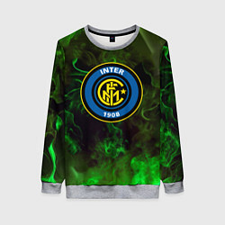 Женский свитшот Интер кислотный огонь