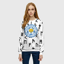 Свитшот женский Лестер сити символы митстические, цвет: 3D-белый — фото 2
