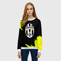 Свитшот женский Ювентус кислотные краски лого, цвет: 3D-белый — фото 2