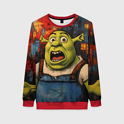 Свитшот женский Удивленный Шрек, цвет: 3D-красный