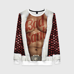 Свитшот женский Костюм деда мороза с накаченным прессом, цвет: 3D-белый