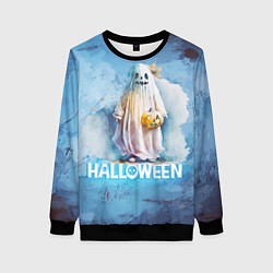 Свитшот женский Приведение на halloween, цвет: 3D-черный