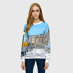 Свитшот женский Новогодний день в Москве, цвет: 3D-белый — фото 2