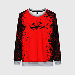 Свитшот женский Эмблема hitman на красном фоне, цвет: 3D-меланж