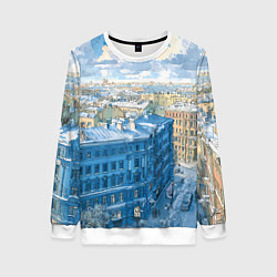 Женский свитшот Зимний утренний Питер