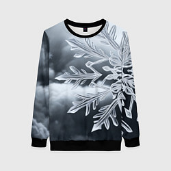 Женский свитшот Снежинка на черно белое