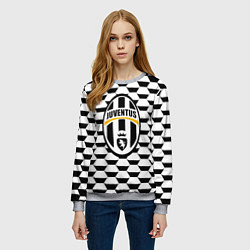 Свитшот женский Juventus геометрия черно белая, цвет: 3D-меланж — фото 2