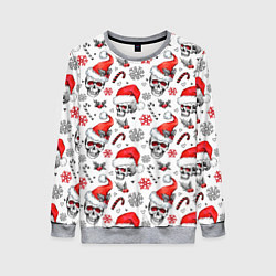 Женский свитшот Новогодние черепа