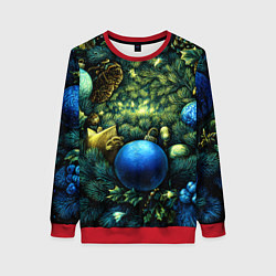 Женский свитшот Новогодние шарики на елке