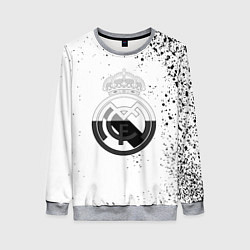 Женский свитшот Реал Мадрид черно белые краски